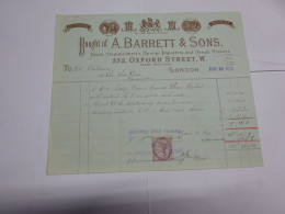 LONDON - LONDRA    -- REGNO UNITO  --UK  ---  BOUGHT OF  A. BARRETT & SONS - Ver. Königreich