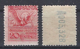 España 0454 ** Pegaso. 1929. Dent 13 X 12 3/4. Numero De Control Al Dorso - Ongebruikt