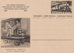 1947 Postkarte ** Zum: 171, Zusammenarbeit Bahn / Post 100 Jahre Eidgenössische Post - Ganzsachen