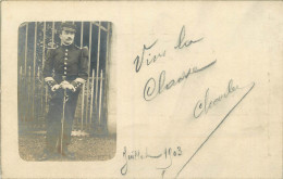 CARTE  PHOTO -  MILITAIRE  ST CYR ?  - JUILLET 1903 - Uniformen