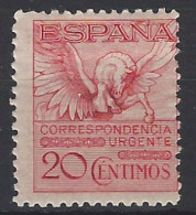 España 0454 * Pegaso. 1929. Dent 13 X 12 3/4. Numero De Control Al Dorso. Charnela - Ongebruikt
