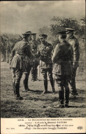 CPA Le Roi Recevant Les Chefs De La Nouvelle Armee, A Droite Le General Pators, King George V. - Königshäuser
