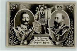 39285084 - Kaiser Wilhelm II Erinnerungskarte Besuch Koenig Edward VII  Adler Wappen - Königshäuser