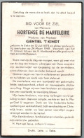 Bidprentje Eke - De Marteleire Hortense (1875-1949) - Devotion Images