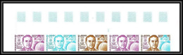 91809a Bénin N°281 Komarov Russie Russia Espace (space) Essai Proof Non Dentelé Imperf ** MNH Bande 5 Strip - Benin - Dahomey (1960-...)