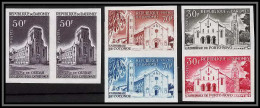 92364 Dahomey N°232/334 Cathédrales Porto-Novo Ouidah Cotonou églises Church Paire Essai Proof Non Dentelé Imperf ** MNH - Benin - Dahomey (1960-...)