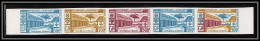 91963 Dahomey N°19 Cour Royale D'abomey The Royal Court Essai Proof Non Dentelé Imperf Bande 5 Strip - Benin - Dahomey (1960-...)