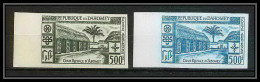 91959 Dahomey N°19 Cour Royale D'abomey The Royal Court Essai Proof Non Dentelé Imperf Paire - Benin - Dahomey (1960-...)