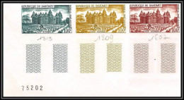 91955 Dahomey PA N°18 Case Somba Essai Proof Non Dentelé Imperf Strip Bande 3 - Benin - Dahomey (1960-...)