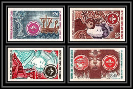 92754a Congo Poste Aerienne PA N°125/128 Scout (scouting Jamboree) JAPAN Non Dentelé ** MNH Imperf Mi 883/887 - Ongebruikt