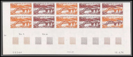 93526/ Cote D'ivoire PA N°63 Pont Sur La Sassandra Bridge 1972 Bloc 10 Coin Daté Essai Proof Non Dentelé Imperf ** MNH - Bridges