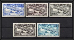 93455e Cote D'ivoire PA N°19 Pont Bridge Houphouët-Boigny Abidjan 1959 Lot 5 Essai Proof Non Dentelé Imperf ** MNH - Bridges