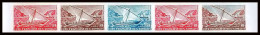 93034d Cote Française Des Somalis PA 39 Voilier Sailing Ship Zaroug Essai Proof Non Dentelé Imperf ** MNH Bande De 5 - Ongebruikt