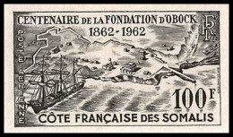 93032f Cote Française Des Somalis PA N°30 Centenaire Obock 1962 Essai Proof Non Dentelé Imperf ** MNH - Ongebruikt