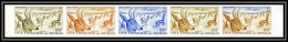 93030d Cote Française Des Somalis PA N°26 Gazelle Faune Animals Essai Color Proof Non Dentelé Imperf ** MNH Bande 5 - Ongebruikt