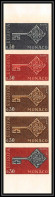 94210d MONACO N°749 EUROPA 1969 Essai Proof Non Dentelé ** MNH Imperf Bande 5 Strip - Neufs