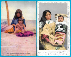 (Lot De 2) CPA Indiens D'Amérique Du Nord : White Mountain Apache + A Proud Mother (voir état) - Native Americans