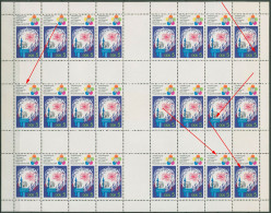 DDR MH-Bogen 1973 Weltfestpiele Mit 5 Plattenfehlern MHB 16 A I Postfrisch - Markenheftchen