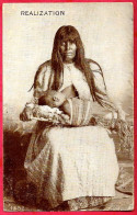 Rare CPA Indiens D'Amérique Du Nord : "REALIZATION" * INDIAN WOMAN + PAPOOSE * Allaitement Maternel - Native Americans