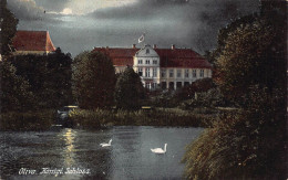 A170 Poland 1912 Oliva Oliwa Koenigl Schloss Castle Moonlight Swans Postcard - Polen