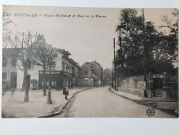 CPA - HOUILLES - PLACE MICHELET ET LA RUE DE LA MARNE - Houilles