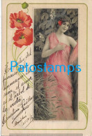 244359 ART ARTE WOMAN SENSUAL BEAUTY AND FLOWER POSTAL POSTCARD - Ohne Zuordnung