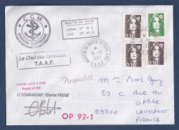 France - Lettre - YT N° 2711 Et 2617 - Marion Dufresne - Paquebot - Signé Charles Protat - Martin De Vivies - 1991 - Briefe U. Dokumente