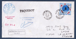 France - Lettre - YT N° 2695 - Marion Dufresne - Paquebot - Signé C Loudes - OP 91-4 - Réunion - 1991 - Briefe U. Dokumente