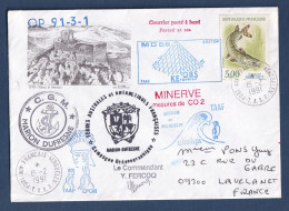France - Lettre - YT N° 2666 - Marion Dufresne - Paquebot - Signé Y Fercoq - Minerve Mesures De CO2 - 1991 - Briefe U. Dokumente