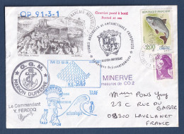 France - Lettre - YT N° 2663 - Marion Dufresne - Paquebot - Signé Y Fercoq - Minerve Mesures De CO2 - 1991 - Briefe U. Dokumente