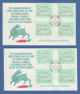 Hongkong, FRAMA-ATM 1987 Hase Aut-Nr. 01 Und 02 Je Satz 4 Werte Auf FDC - Sonstige & Ohne Zuordnung