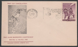 India 1965 FIRST ASIAN BADMINTON CHAMPIONSHIP,Sports, Lucknow, Special Cover (**) Inde Indien - Briefe U. Dokumente