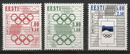 Estonia 1992 Mi 180-182 MNH  (ZE3 EST180-182) - Stamps