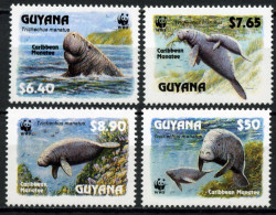 Guyana 1993 MiNr. 4081 - 4084, 10.00 € Marine Mammals WWF Caribbean Manatee (Trichechus Manatus) 4v  MNH** - Ongebruikt