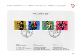 Suisse Poste Obl Yv:1359/1362 Pro Juventute Le Developpement De L'enfant IV Bern 20-11-90 Feuillet PTT Fdc - FDC