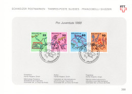 Suisse Poste Obl Yv:1309/1312 Pro Juventute Le Developpement De L'enfant 2.Serie Bern 25-11-88 Feuillet PTT Fdc - FDC