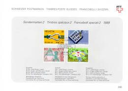 Suisse Poste Obl Yv:1304/1307 Commémorations Bern 13-9-88 Feuillet PTT Fdc - FDC