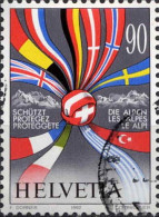 Suisse Poste Obl Yv:1398 Protégez Les Alpes (cachet Rond) - Stamps