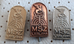 Intermunicipal Shooting Association MSZ Ljubljana  Medobcinska Strelska Zveza Slovenia Ex Yugoslavia Pins - Boogschieten