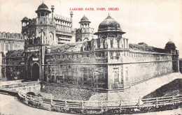 A006 India Delhi Lahore Gate Fort Vintage Postcard - Indien