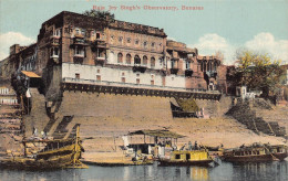 A005 India Raja Jey Singh's Observatory Benares Boats Vintage Postcard - Indien