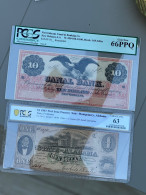 Rare 1863 $1 Alabama & $10 Canal Bank PCGS 63/60PPQ GEM UNC! Historic! - Other & Unclassified