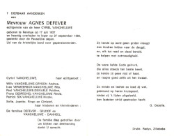 Agnes Defever (1927-1984) - Devotion Images
