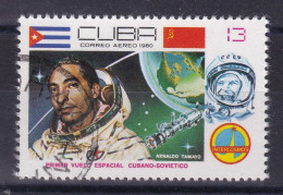 Timbre(s) Oblitéré(s) Cuba Année 1980  P.A. N° 319 Thème Espace Satellite Astronautes Drapeaux  Réf 9531 - Luftpost