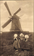 CPA Zeeland Niederlande, Molen, Mädchen In Tracht - Windmühlen