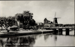 CPA Ommen Overijssel Niederlande, Vechtbrug Met Terras Hotel De Zon - Windmühlen