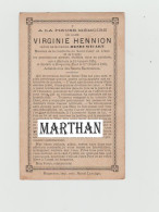 DOODSPRENTJE HENNION VIRGINIE VEUVE WICART HALLUIN RISQUONS-TOUT 1824 - 1893 - Overlijden