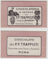 #CIOCCOLATERIA A VAPORE PP. TRAPPISTI- CARTONCINO LEGGERO PER CONFEZIONE - Biglietti D'ingresso