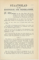 Staatsblad 1921 : Spoorlijn S Gravenhage - Wassenaar - Leiden - Documenti Storici