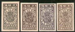 CUBA 4 Nuevos SELLOS FISCALES “PAGOS AL ESTADO” EMITIDOS BAJO DOMINACIÓN ESPAÑOLA Años 1894-1895 - Kuba (1874-1898)